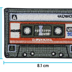 Patch zum Aufbügeln Rote 80er Kassette Musik, Vintage, Retro, Oldschool Patches, Bügelflicken, Flicken Aufnäher Kassetten CD Finally Home Bild 5