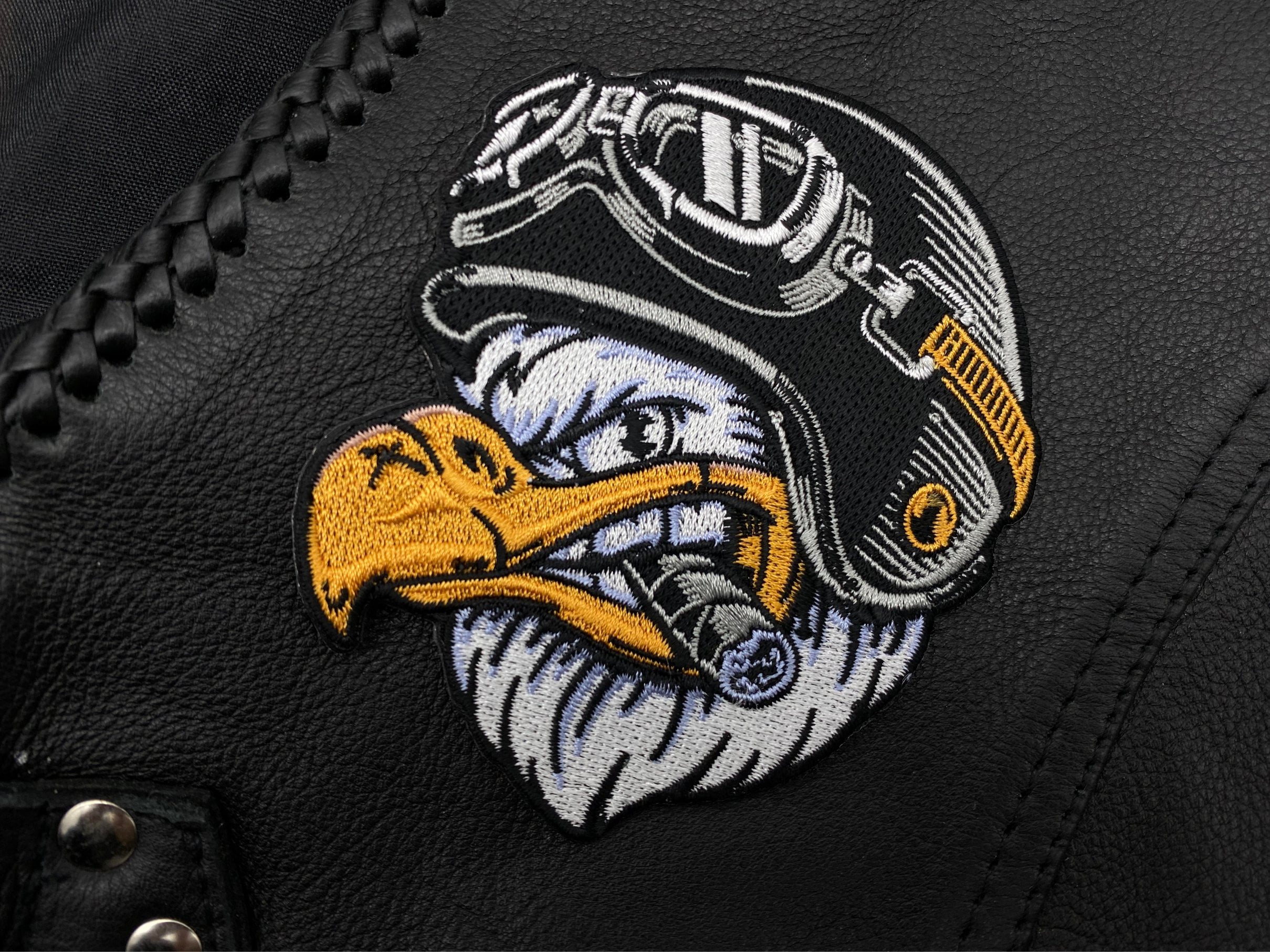 Iron-on Patch, Biker Eagle, for Leather Vests | Motorcycle Vest Patches ...