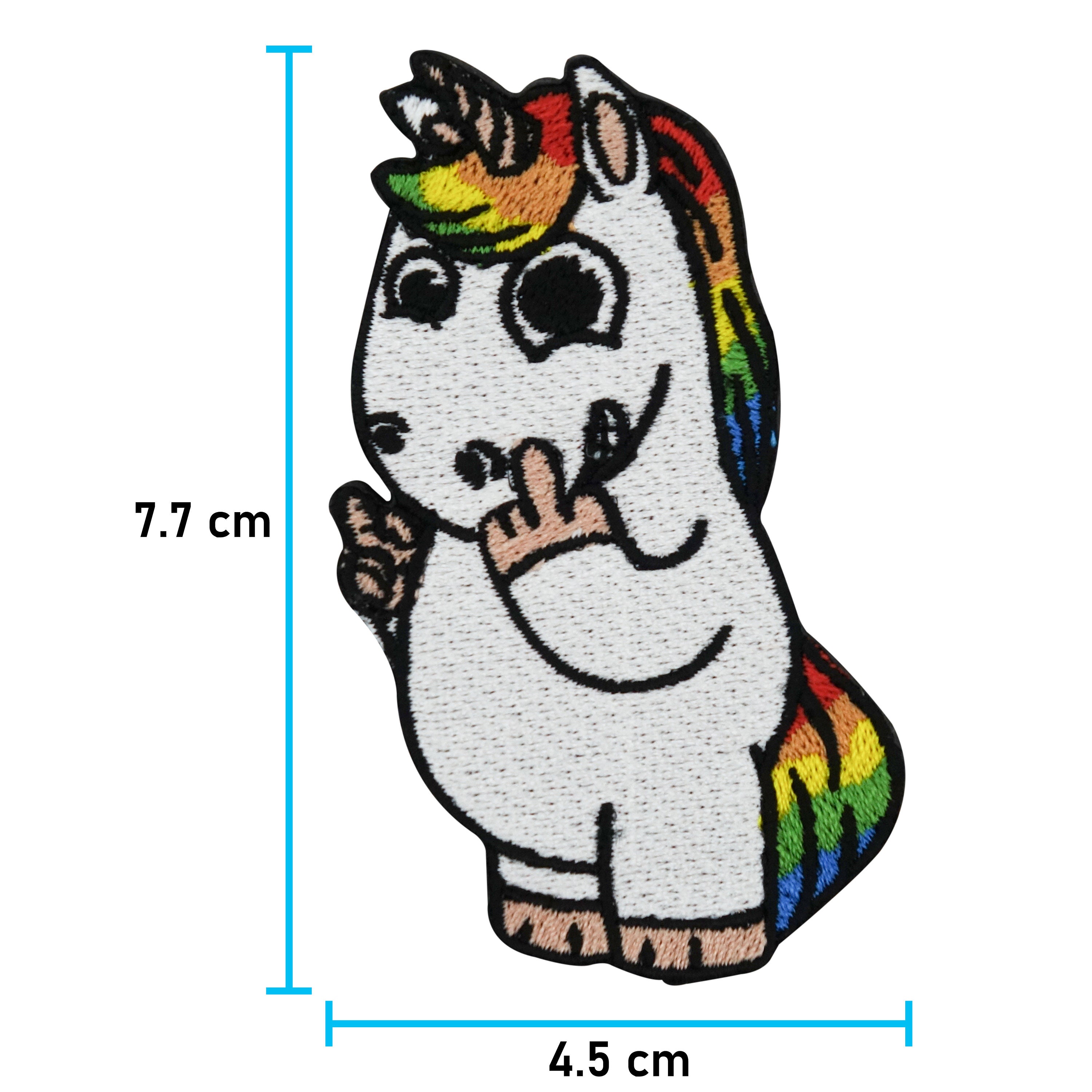 Finally Home Böses Einhorn mit Regenbogen Mähne Patch zum