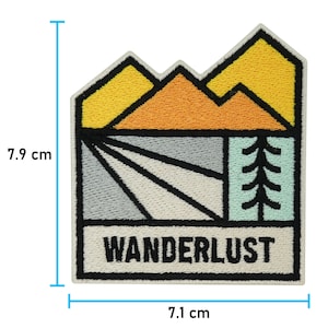 Iron-on patch Wanderlust Trees & Mountains Hiking outdoor patches, iron-on patches, patches, patches for backpacks Finally Home image 8