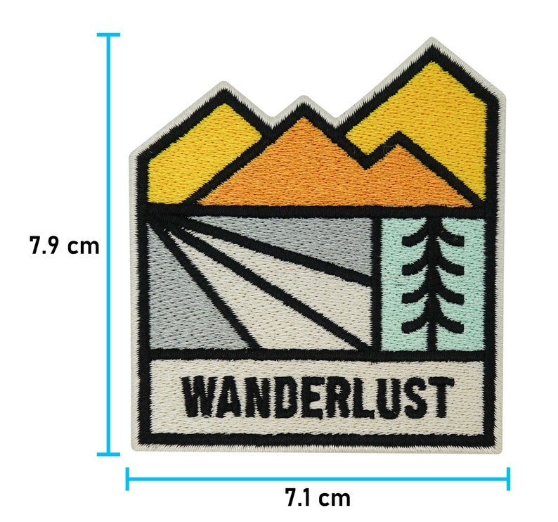 Iron-on patch Wanderlust Trees & Mountains Hiking outdoor patches, iron-on patches, patches, patches for backpacks Finally Home image 8