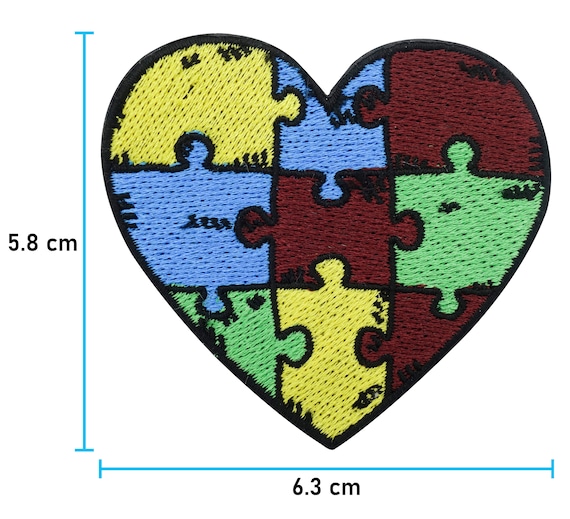 Small Puzzle Heart Iron-on Patch Love Patches, Love Iron-on