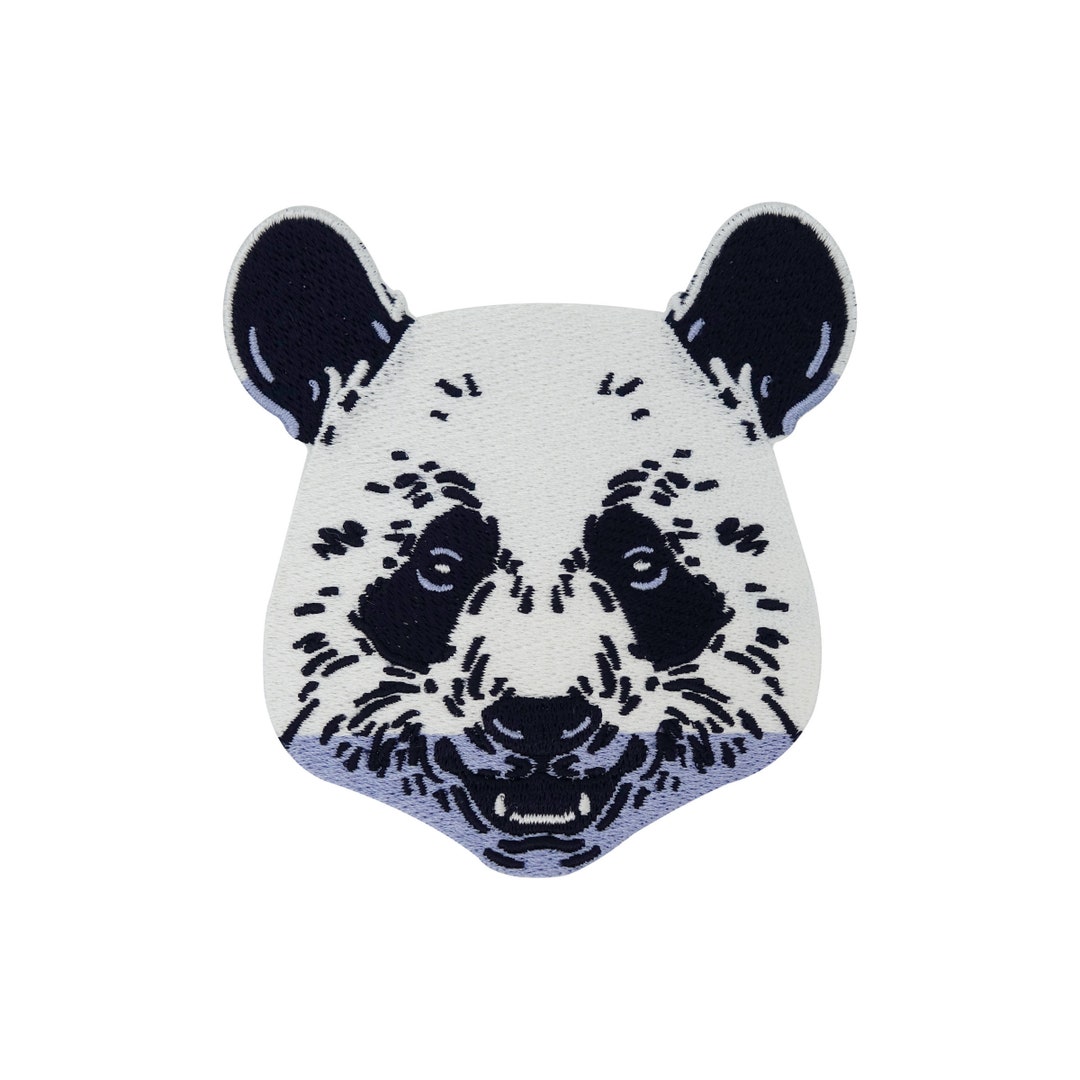 Iron-on Patch Giant Panda Head | Panda Bear Patches, Bear Iron-on ...