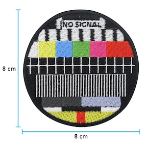 Patch thermocollant No Signal Retro TV Patchs old school, patchs thermocollants vintage, patchs classiques, patchs thermocollants cool Enfin à la maison image 5