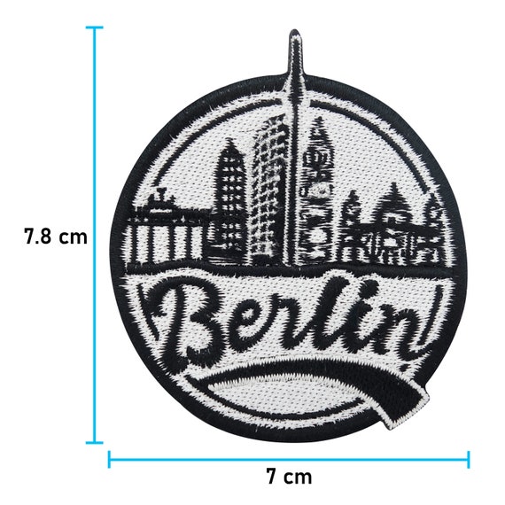 Finally Home Berlin-Flagge Patch (8,2x4,9 Cm) – Zum Aufbügeln Oder Annähen, Mit Berliner Bär & Wahrzeichen