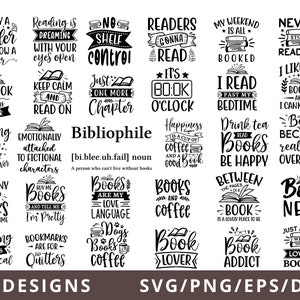 Paquete SVG de lectura, paquete svg amante de los libros, libro svg, archivo de corte de libro para Cricut, clipart de libro, paquete svg de libro, svg bibliotecario, svg de lectura