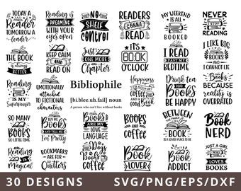 Reading SVG Bundle, Book Lover Svg Bundle, Book Svg, Book Cut File for Cricut, Book Clipart, Book Svg Bundle, Librarian Svg, Reading Svg
