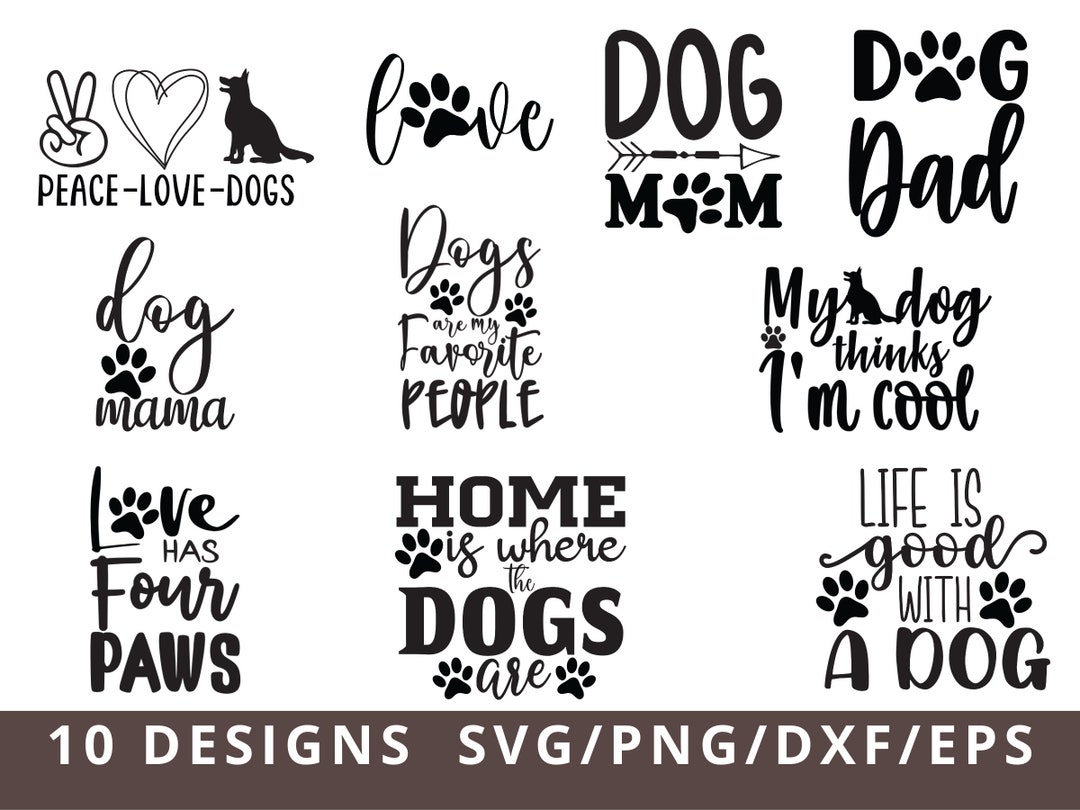 Dog Svg Bundle, Dog Mama Svg, Paw Svg, Dog Lover Svg, Dog Mom Svg, Fur ...