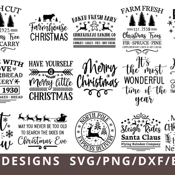 Christmas SVG Bundle, Farmhouse Christmas SVG, Farmhouse Christmas, Farmhouse Sign Svg, Christmas for cricut, Winter Svg