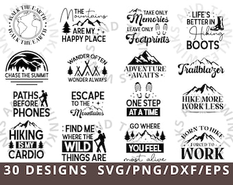 Hiking Svg Bundle, Take a Hike Svg, Outdoors Svg, Hiker Svg Png, Mountaineering Svg, Adventure Svg, Mountains Svg, Camping Svg, Born to Hike
