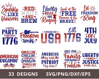 4th of July SVG Bundle, Fourth of July SVG Png, America svg, Independence Day Svg, USA Svg, Patriotic Svg Png Dxf Eps