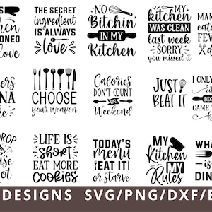 Kök Svg Bundle, Rolig Kök Svg, Bakning Svg, Kök Citat Svg Cut File Png Dxf Eps, Matlagning Svg, Grytlapp Svg, Bakning Queen Svg bild 2