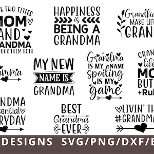 Grandma Svg Bundle, Blessed Grandma Svg, Nana svg, Grandma Shirt svg, Abuelos Svg, Mom Svg, Mother's Day Svg, Memaw Svg imagen 3