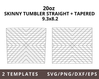 Southwestern Tumbler Template for 20oz Skinny Tumblers SVG DXF PNG cut files, 20 oz Tumbler Template Svg, Tangram Tumbler Template