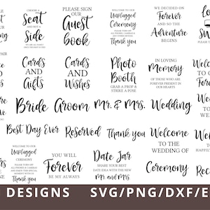 Hochzeit Schild Hochzeit, Hochzeit Schilder Bundle, Hochzeit SVG, Karten und Geschenke SVG, rustikale Hochzeit svg dxf png, Willkommen zu unserer Hochzeit svg, Braut svg