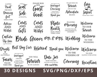 Wedding Sign Svg, Wedding Signs Bundle, Wedding Svg, Cards And Gifts Svg, Rustic Wedding svg dxf png, Welcome to our Wedding Svg, Bride Svg