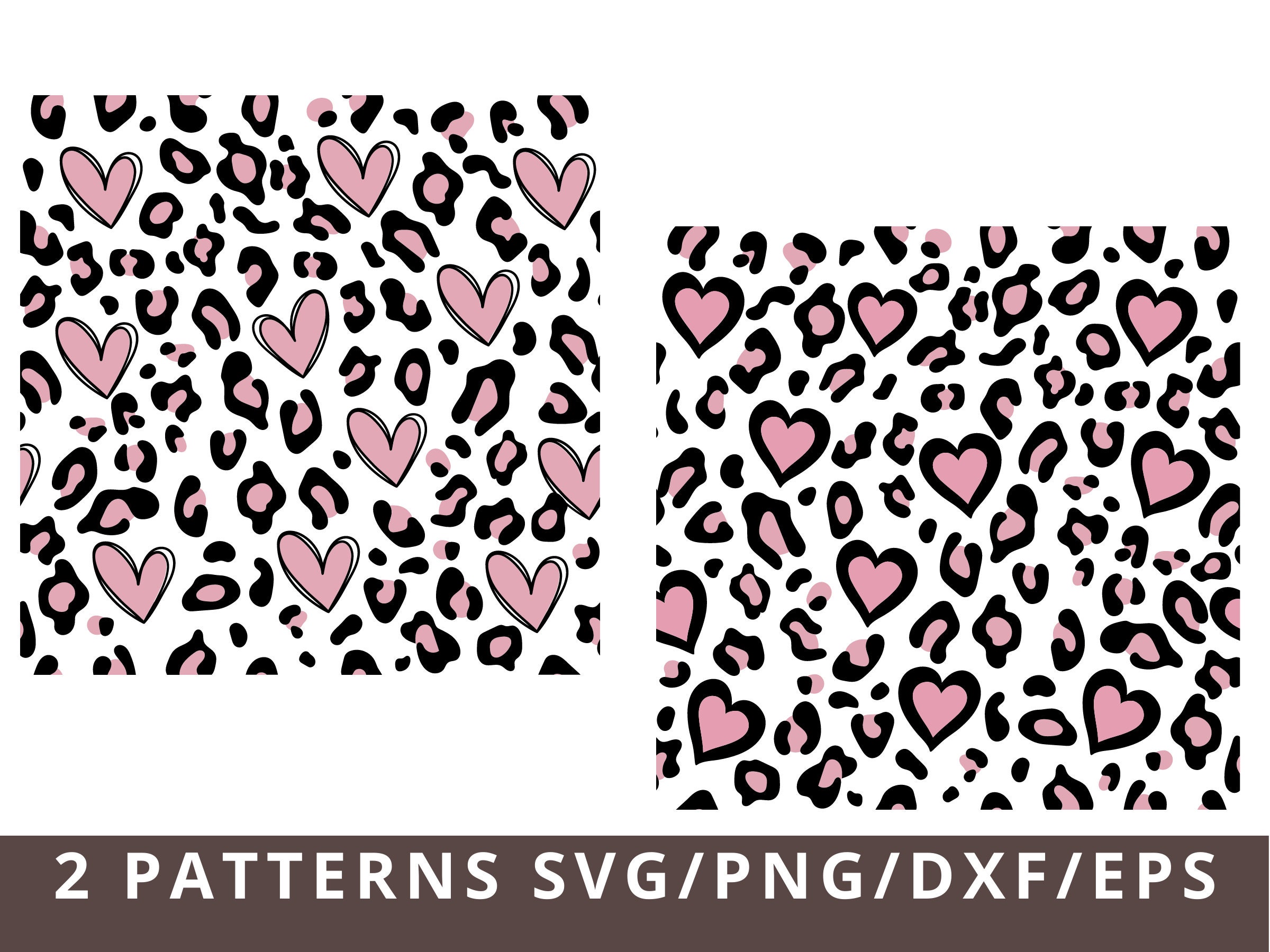 Leopard Heart Pattern SVG, PNG Vector File