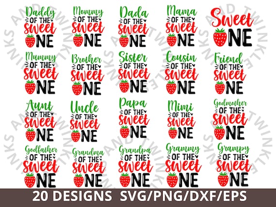 Sweet One Strawberry Birthday Svg Png, Matching Family Strawberry Birthday Svg, Sweet One Strawberry First Birthday Svg Png, 1st Birthday