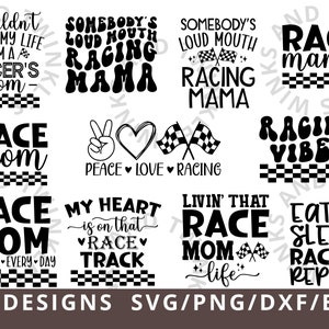 Racing Mom Svg, Racing Mama Svg, Iemands luide mond Racing Mama Svg, Racing Vibes Svg, Race Mom Svg, Racing Svg Files Cricut, Cut File