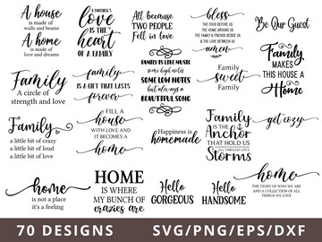 Family Svg Bundle, Farmhouse Svg, Farmhouse Family Svg Files for Cricut Dxf Eps Png, Family Signs Svg