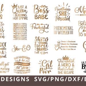 Inspirational Svg per le donne, Pacchetto Empowerment femminile SVG, Motivazionale Svg, Citazioni positive Svg, Citazioni ragazza Svg, Girl Power, Boss lady Svg