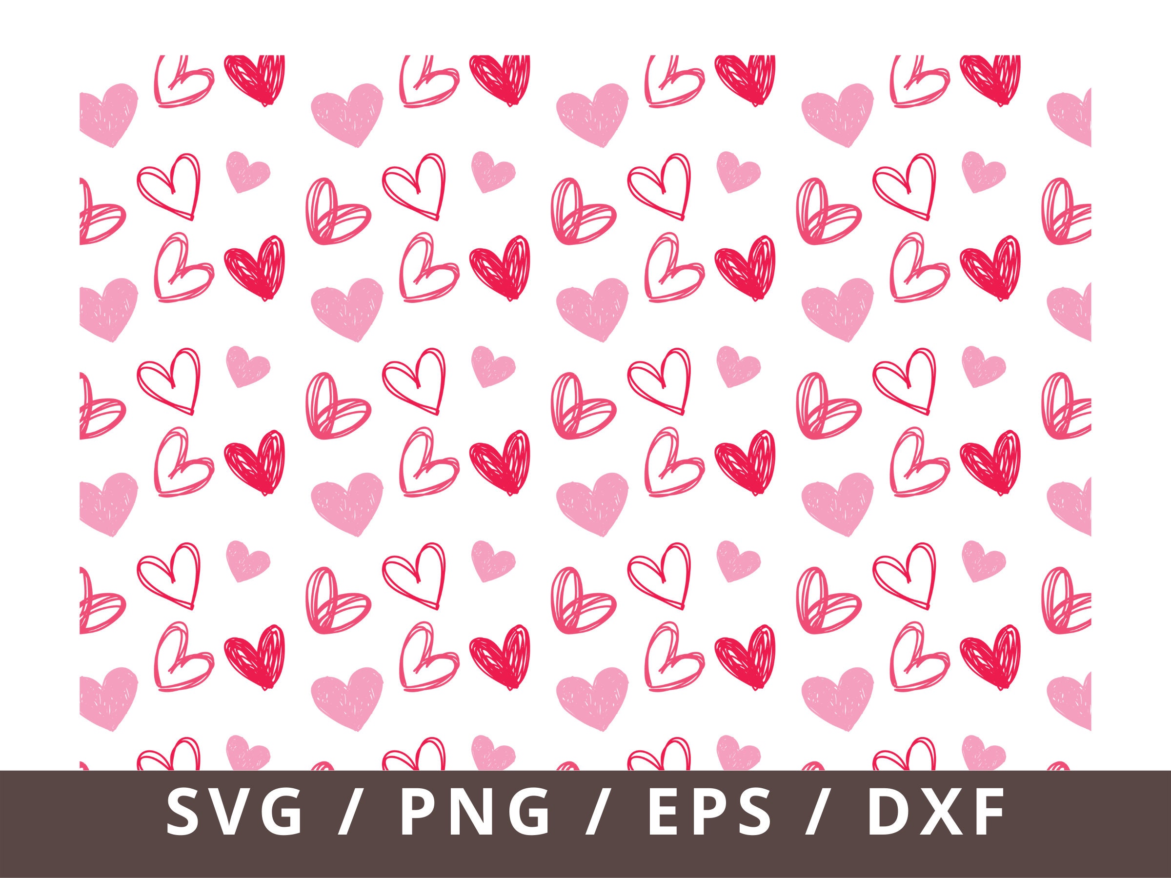 Heart Pattern Svg Dxf Png Heart Print Svg Seamless Svg Cut Etsy