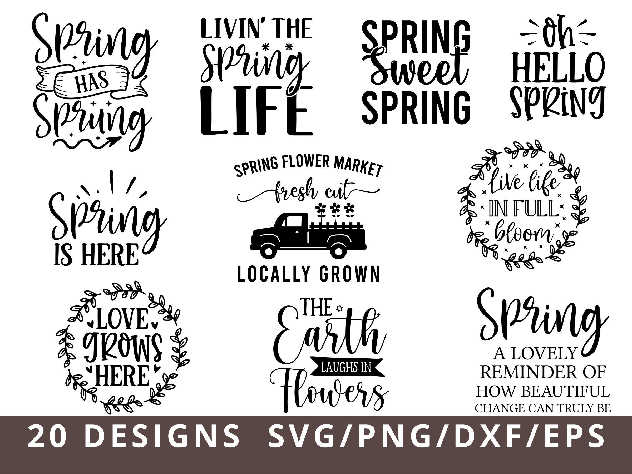 Spring SVG Bundle Spring Shirt Svg for Cricut Flower Market - Etsy