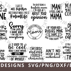 Mom Svg Bundle, Funny Mom Svg Png, Overstimulated Moms Club Svg, Funny Mama Svg, Mothers Day Svg, Mom Life Svg, Mama Svg, Mom Quotes Svg Png