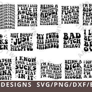 Sarcastische SVG bundel, retro grappige SVG bundel, sarcasme SVG bundel, Sassy Svg citaten shirts, grappige moeder cadeau, grappige moeder Png, silhouet, Cricut