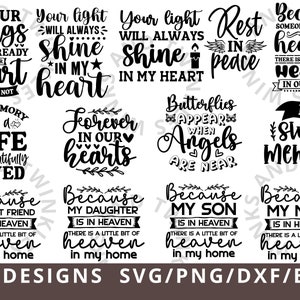 Memorial Svg Bundle, Memorial Quotes Svg, Rest In Peace Svg, In Loving Memory Svg, Heaven Svg, Cardinal Svg, Christian Svg, Remembrance Svg