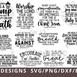 Christliche SVG Bundle, Bibel Vers Png Dxf Eps, religiöse svg, Schrift svg, gesegnet svg, Jesus svg, Glaube svg, geschnittene Dateien für Cricut