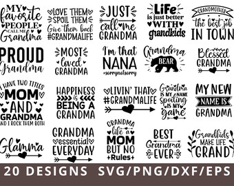 Grandma Svg Bundle, Blessed Grandma Svg, Nana Svg, Grandma Shirt Svg, Grandparents Svg, Mom Svg, Mother's Day Svg, Memaw Svg