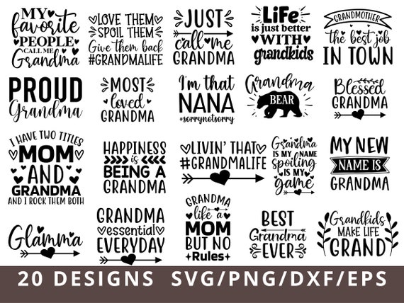 Grandma Svg Bundle, Blessed Grandma Svg, Nana Svg, Grandma Shirt Svg, Grandparents Svg, Mom Svg, Mother's Day Svg, Memaw Svg