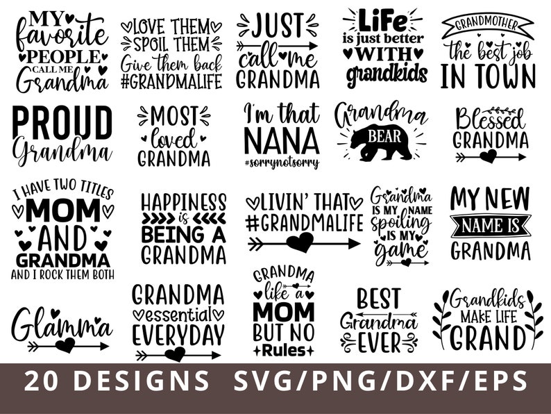 Grandma Svg Bundle, Blessed Grandma Svg, Nana svg, Grandma Shirt svg, Abuelos Svg, Mom Svg, Mother's Day Svg, Memaw Svg imagen 1
