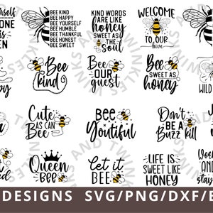 Bee SVG Bundle, Honey Bee SVG, Bee Sayings Svg Png Dxf, Honeycomb svg, Bee Kind Svg, Bee Quotes Svg Eps, Bee Cricut bestanden, Bee Cut bestanden