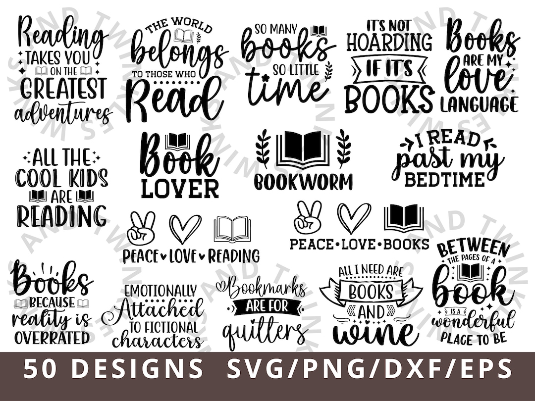 Book Svg, Reading Svg Bundle for Cricut, Book Lovers SVG, Librarian SVG