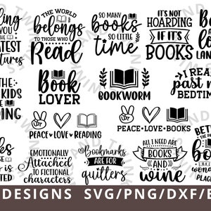 Book Svg, Reading Svg Bundle for Cricut, Book Lovers SVG, Librarian SVG ...