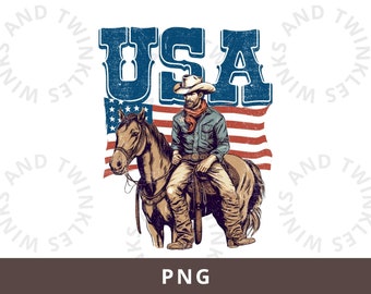 USA PNG, America Png, Western 4th Of July Png, Patriotic Png, Independence Day Png, Fourth of July Png, Cowboy 4th of July Png,American Flag
