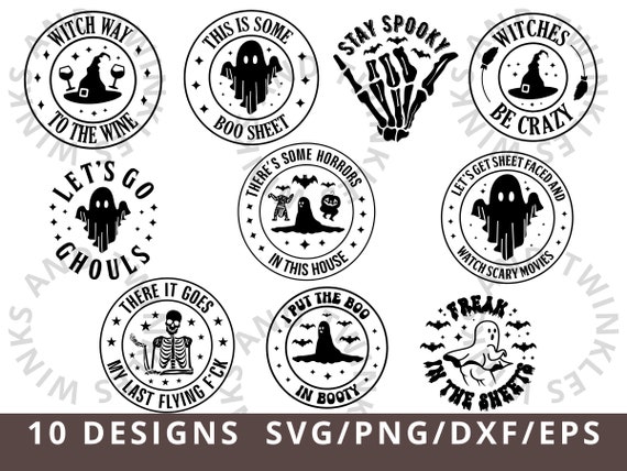 Funny Halloween Svg Bundle, Let's Go Ghouls Svg, Funny Halloween Quotes Svg Png, This is Some Boo Sheet Svg, Halloween Wine Svg, Stay Spooky