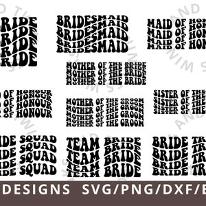 Retro Bridal Party Svg, Camicia da addio al nubilato Svg, Matrimonio Svg, Regalo damigella d'onore Svg, Damigella d'onore svg, Camicia da sposa Svg Png, Addio al nubilato