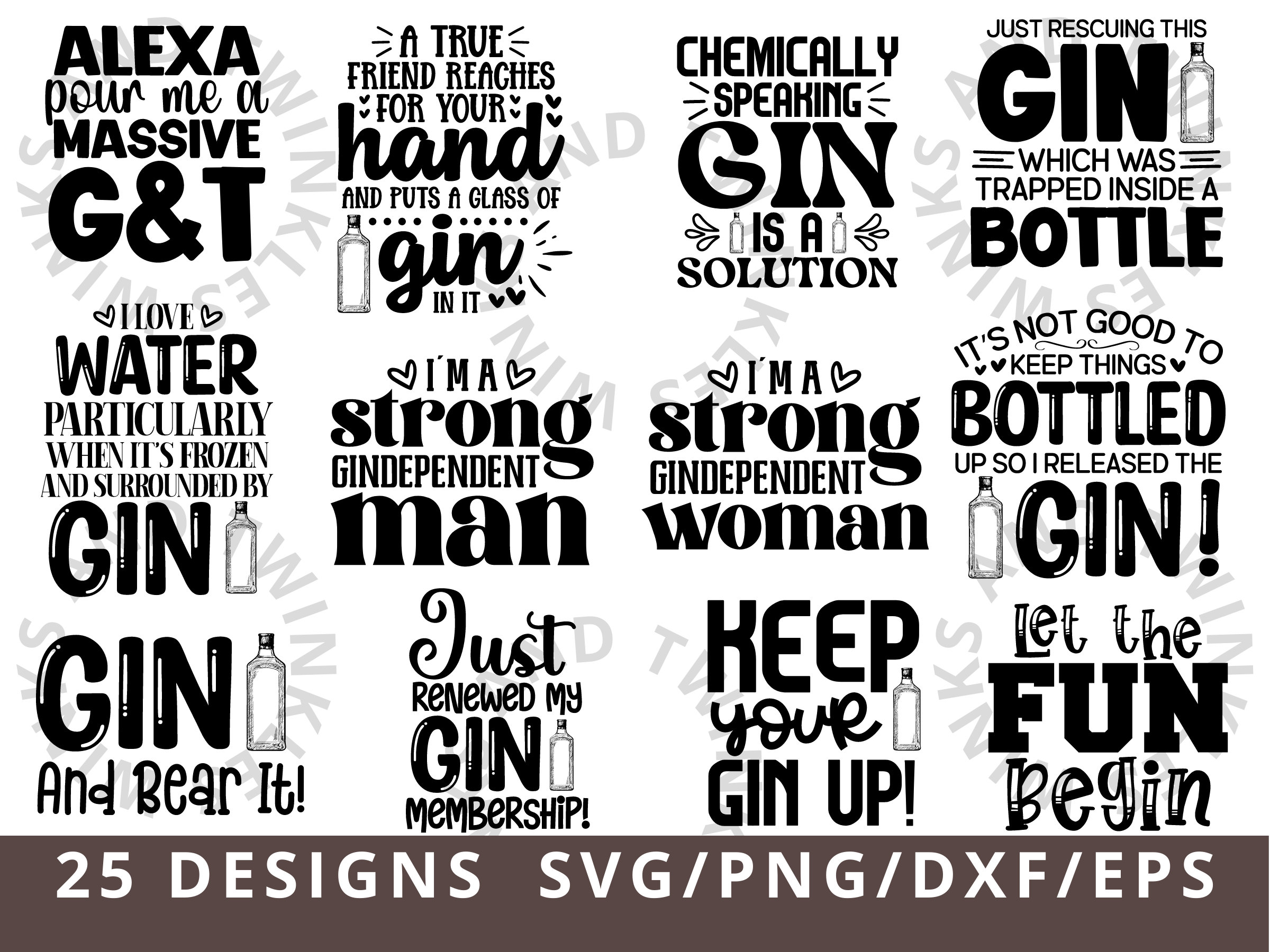 Gin SVG PNG Alcohol Quotes Svg Funny Gin Quotes Svg for Etsy UK