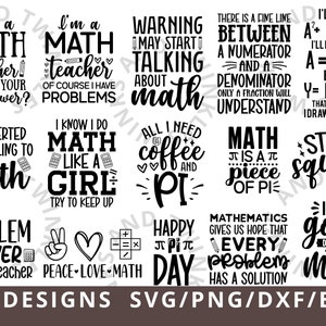 Math Svg, Mathematics Svg Bundle, Math Teacher Svg, Math Student Svg, Math Dxf Eps Png Svg bundle for Cricut, Math Teacher Png bundle