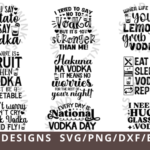 Wodka SVG PNG, Alkohol Zitate SVG, lustige Wodka Zitate SVG für Cricut Silhouette, Trinken SVG Png Dxf Eps