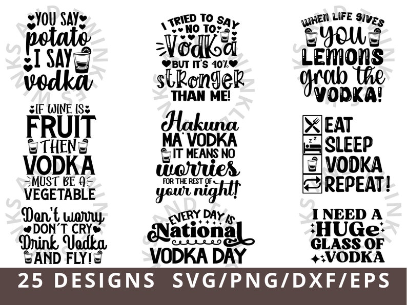 Vodka SVG PNG, Alcohol Quotes Svg, Funny Vodka Quotes Svg for Cricut Silhouette, Drinking Svg Png Dxf Eps image 1