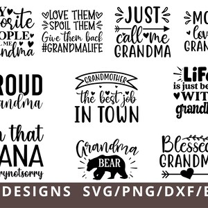 Grandma Svg Bundle, Blessed Grandma Svg, Nana svg, Grandma Shirt svg, Abuelos Svg, Mom Svg, Mother's Day Svg, Memaw Svg imagen 2