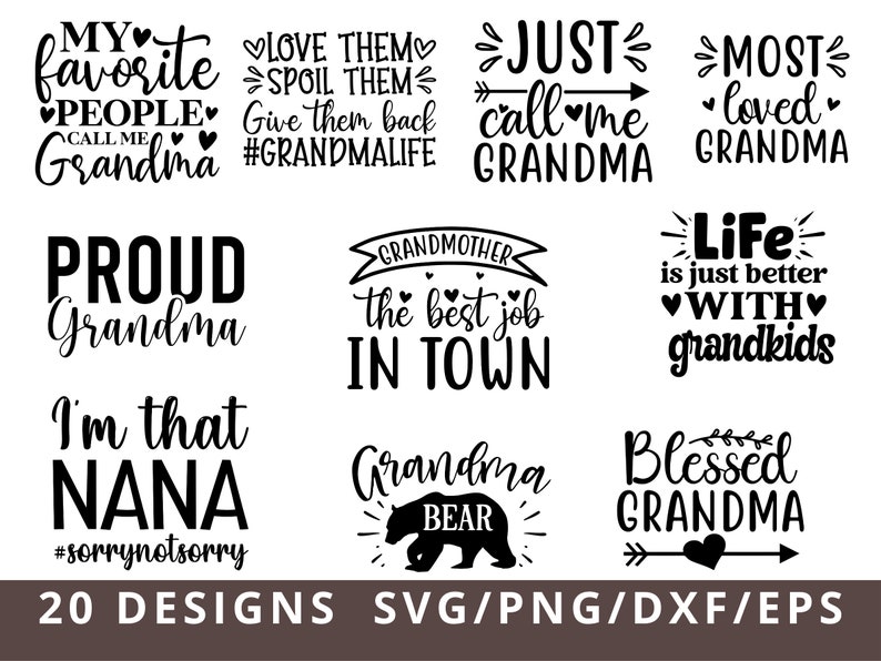 Grandma Svg Bundle, Blessed Grandma Svg, Nana svg, Grandma Shirt svg, Abuelos Svg, Mom Svg, Mother's Day Svg, Memaw Svg imagen 2