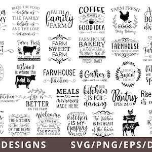 Farmhouse Kitchen Svg Bundle, Kitchen Sign Making Svg, Kitchen Sign Svg Dxf Eps Png, Kitchen Farmhouse Svg, Bakery Svg Cut File