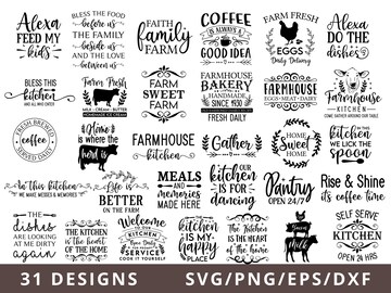 Family Svg Bundle, Farmhouse Svg, Farmhouse Family Svg Files for Cricut Dxf Eps Png, Family Signs Svg