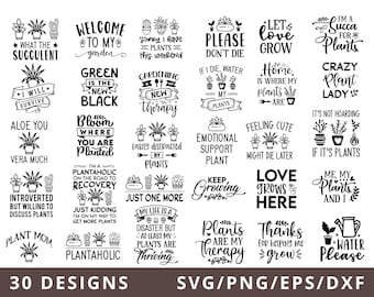 Plant Lovers Svg Bundle, Plant Svg Dxf Eps Png, Gardening Svg, Cactus Svg, Houseplant Svg, Funny Svg