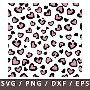 Heart Pattern Svg Dxf Png, Heart Print Svg, Seamless Svg Cut Files, Heart Svg, Valentine Seamless Print Pattern Svg, Love Svg Png Dxf
